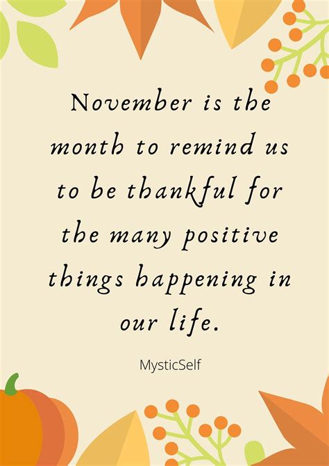 November Is The Month To Remind Us To Be Thankful For The Many Positive