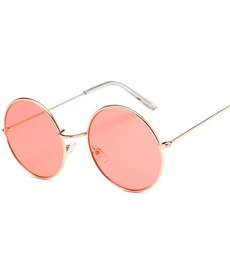 Retro Round Sunglasses Women Brand Designer Sun Glasses Alloy Mirror