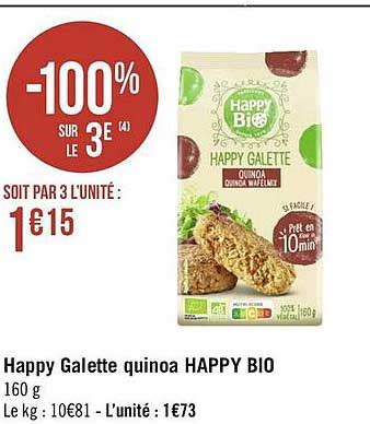 Promo Happy Galette Quinoa Happy Bio chez Géant iCatalogue fr