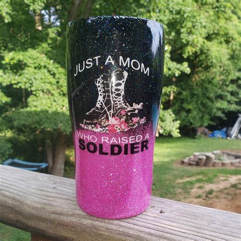 Proud Army Mom Glitter Tumbler Motherproud