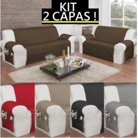 Kit Conjunto Capa De Sof E Lugares Protetor Para Sofa Retr Til E