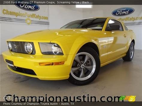 Screaming Yellow Ford Mustang Gt Premium Coupe Black Interior