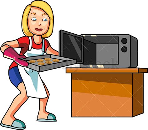 Blonde Female Cook Making Cookies Cartoon Vector Clipart Friendlystock