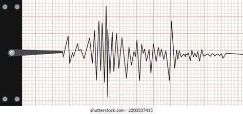 Earthquake Seismic Waves Seismograph Graph Paper Stock Vector Royalty Free 2200337415