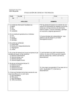 Evaluaci N To Doc Ciencia Y Tecnolog A Pdf