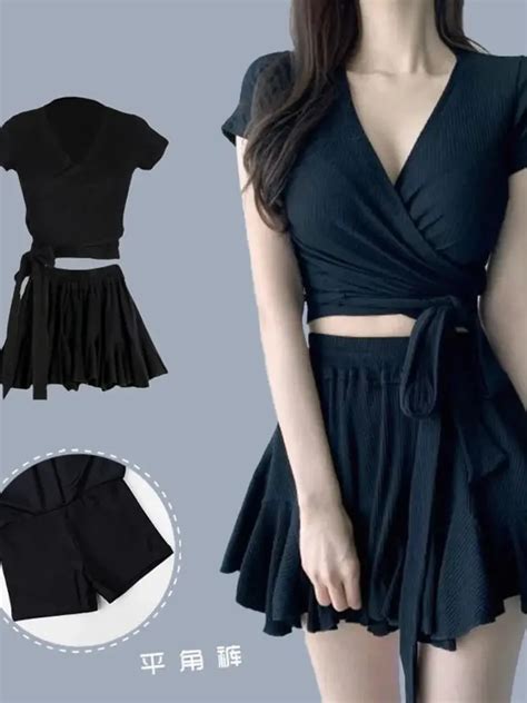 Hot Springs Swimming Suit Women S Summer Split Conservative Slim Swimming Suit Net Red Bikini