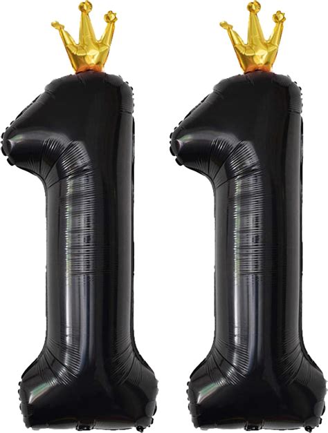 Amazon.com: MOMOHOO 40 Inch Black Large Balloon Number 11 - Big Foil ...