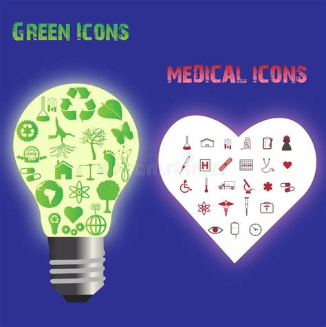 Green and Medical Icons stock vector. Illustration of health - 15833985