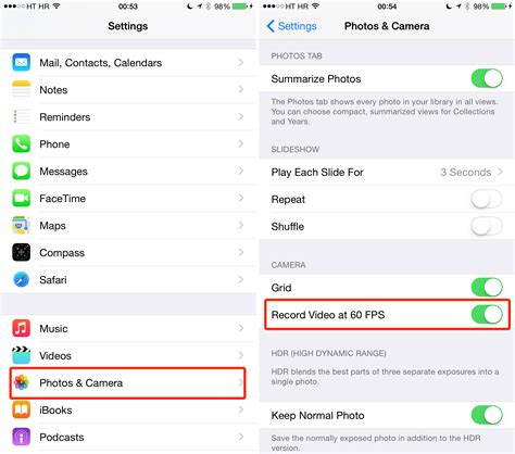 How to enable full 60 FPS video recording on iPhone 6 and iPhone 6 Plus