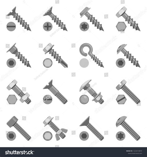 Different types of screws and bolts - Royalty Free Stock Vector ...