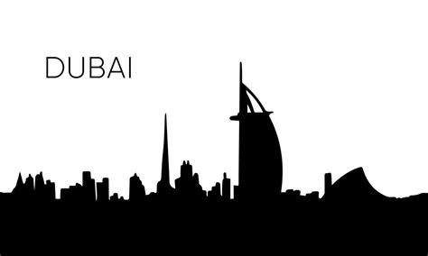 Dubai City Silhouette Vector Skyline Illustration 22628111 Vector Art