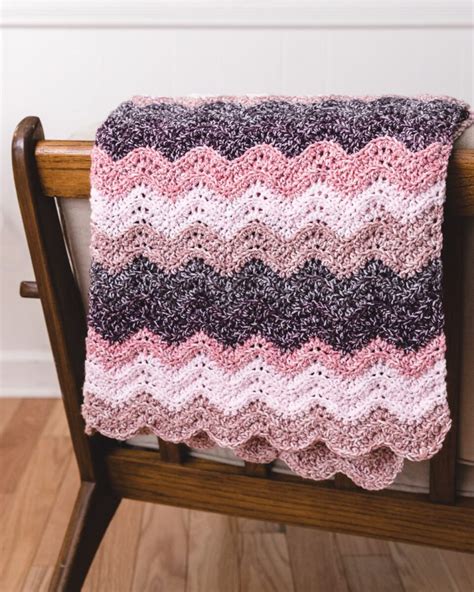 Free Crochet Ripple Baby Blanket Pattern Sarah Maker