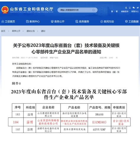 【喜报】莱茵科斯特入选2023年度山东省首台（套）技术装备及关键核心零部件生产企业及产品名单