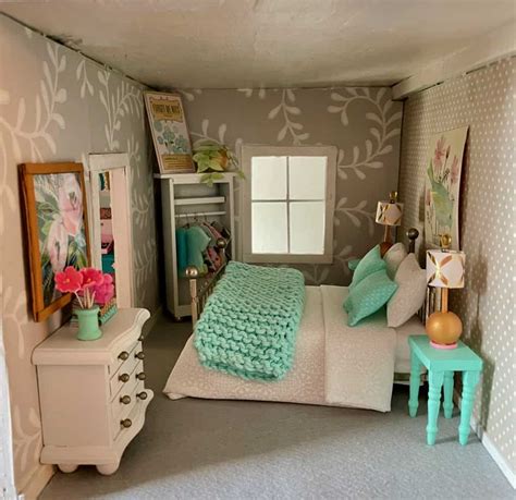 Flower Filled Diy Dollhouse Bedroom Tour Cliff Street Studio