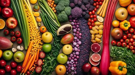 Premium Photo Fruit And Vegetable Rainbow