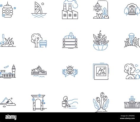 City Parks Outline Icons Collection Urban Parks Outdoor Public