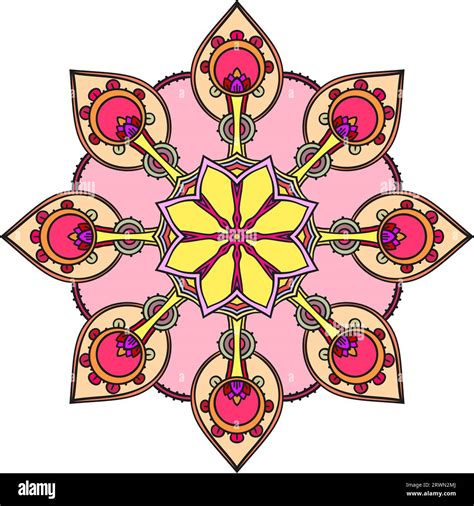 Samsara wheel mandala with flower in the middle, Isolated design ...