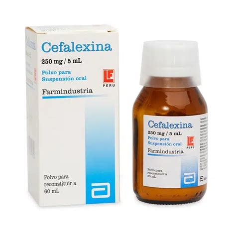 Cefalexina 250mg 5ml Polvo Suspensión Oral Frasco 60 ml