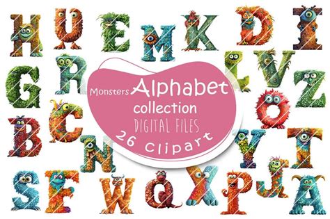 Monster Alphabet Clipart Transparent Background Png Free Commercial Use