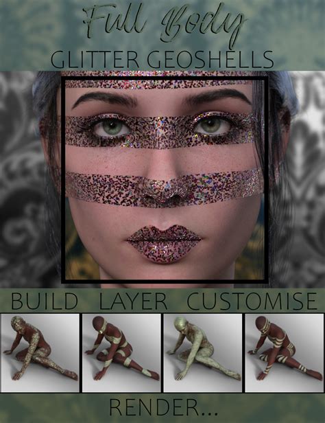 Full Body Glitter Geoshells For Genesis 9 Daz 3d