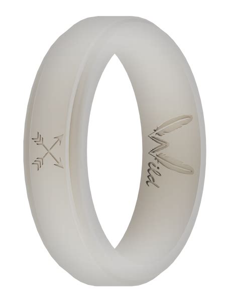 Womans Pearl White Arrow Silicone Ring Wild Tribe