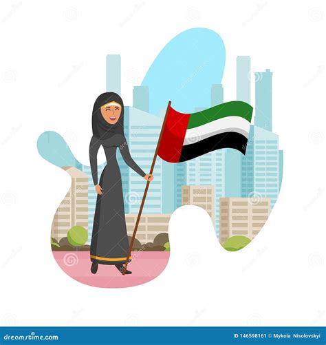 Emirati Women Day Isolated Cartoon Illustration Stock Vector ...