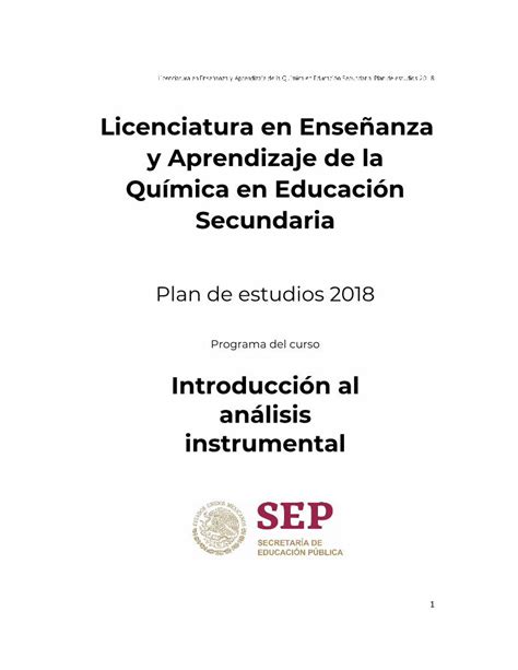 PDF Licenciatura en Enseñanza y Aprendizaje de la Química en de la