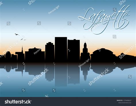 Lafayette Skyline Louisiana United States America Stock Vector (Royalty ...