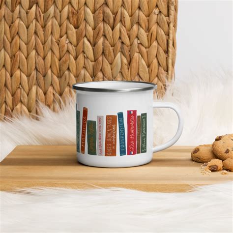 Classic Literature Coffee Mug, Book Lovers Mug, Enamel Mug, Gift for