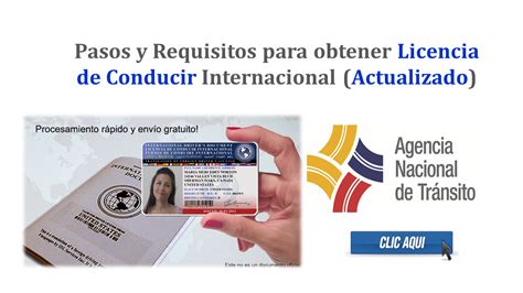 Pasos Y Requisitos Para Obtener Licencia De Conducir Internacional Ant