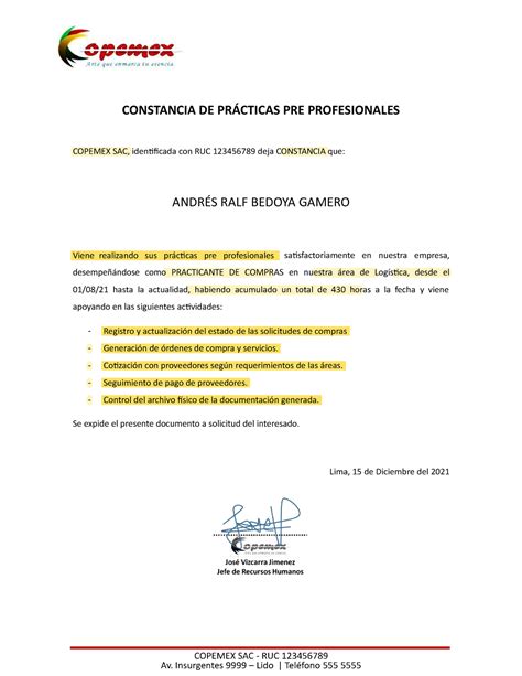 2 Modelo de constancia de PPP practicando CONSTANCIA DE PRÁCTICAS