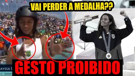 RAYSSA LEAL VAI PERDER A MEDALHA ELA FEZ GESTO PROIBIDO NAS