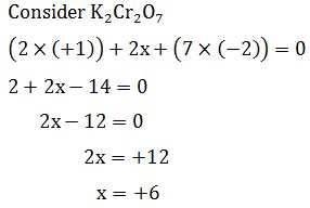 The Oxidation Number Of Chromium In Potassium Dichromate Is