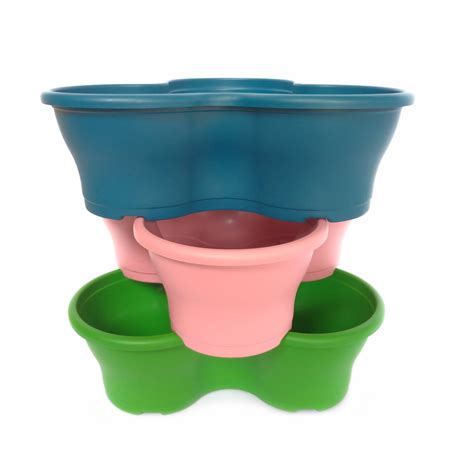 Kit Vaso Empilhavel Jardim Vertical Coloridos Unidades Elo