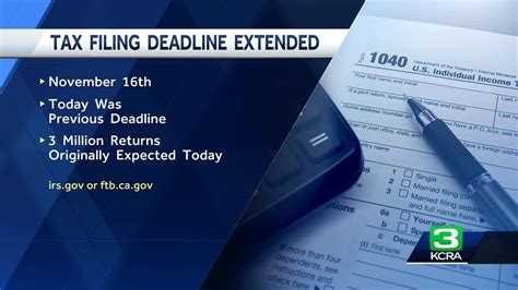 Irs Extends Tax Filing And Tax Payment Deadline To Nov 16 For California Storm Victims Youtube