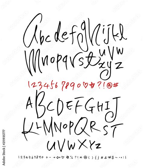 Handwritten calligraphy alphabet Stock Vector | Adobe Stock