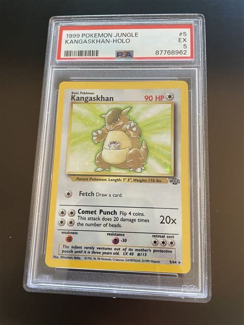 1999 Pokémon TCG Kangaskhan Jungle 5 64 Holo Unlimited Holo Rare PSA 5