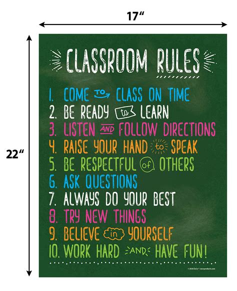 Mua Classroom Rules Poster Laminated 17x22 Inches Class Rules Poster For Middle School