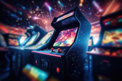 Premium AI Image | Game room with arcade machines for fun and nostalgia