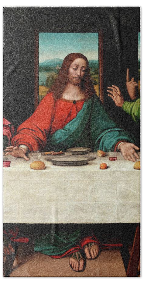 Jesus Christ The Last Supper Beach Sheet By Giampietrino After