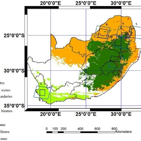 The biome map showing the location of the validation sites and ...