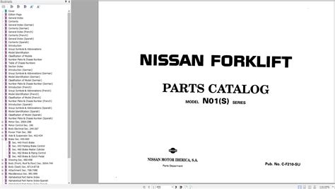 Nissan N01 S Series Forklift Parts Catalog CF210 SU PDF