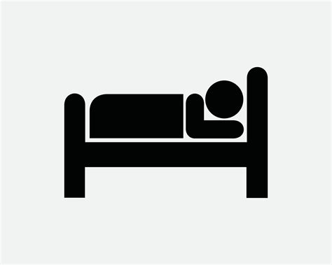 Sleep Icon Man Sleeping Napping Nap Resting Rest On Hotel Motel Bed