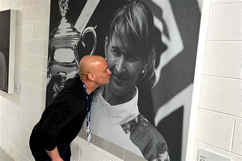 Andre Agassi Adorably Kisses Photo of Wife Steffi Graf at Australian Open