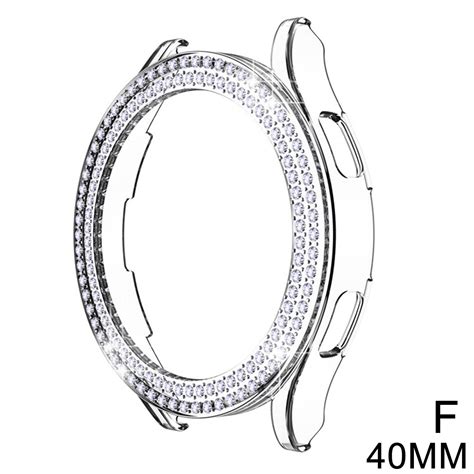 Cover For Samsung Galaxy Watch 4 Case Accessories Anti-fall Bling Double Diamond PC Bumper ...