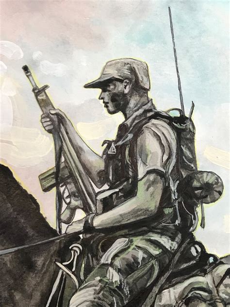 Greys Scouts Rhodesian Mounted Infantry 18 X 24 Original Watercolor