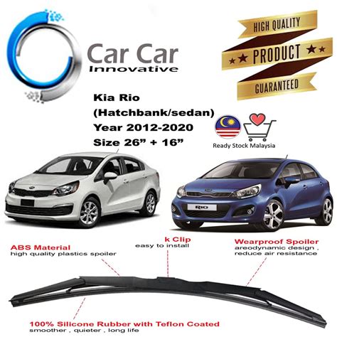 Kia Rio Wiper Hatchback 2012-2020 Silicone Wiper Blades, Car Windshield ...