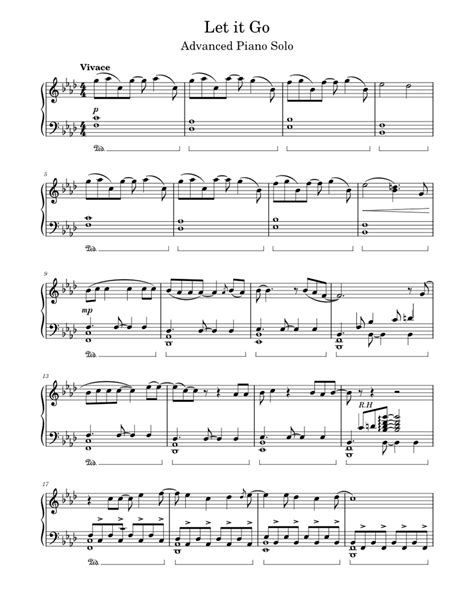 Let It Go Frozen Advanced Piano Solo Sheet Music For Piano Solo