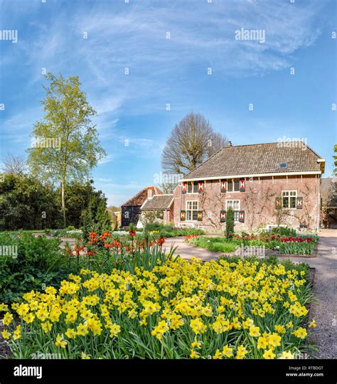 The garden of Keukenhof castle Stock Photo - Alamy