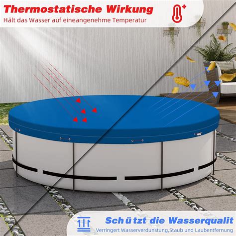 Poolabdeckung wasserdicht Solarplane für Pool UV resistente Sommer